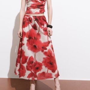 Mango MNG floral cotton skirt XS